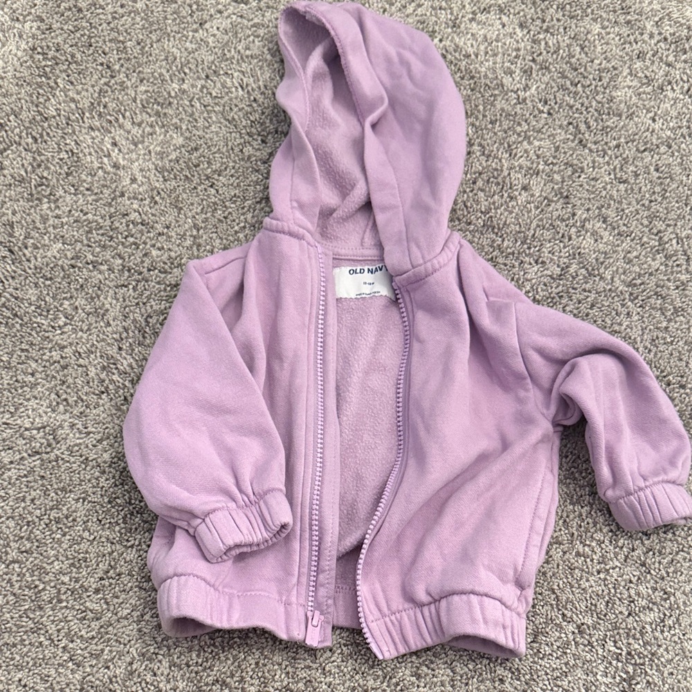 Old Navy Lilac Hooded Fleece Zip-Up for Kids